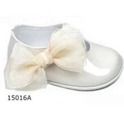 Spanish Handmade Ivory Christening Shoes by Tinny Shoes Style 15016