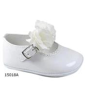 SPANISH HANDMADE WHITE CHRISTENING SHOES BY TINNY SHOES STYLE 15018