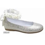 SPANISH SILVER FIRST HOLY COMMUNION SHOES BY TINNY SHOES STYLE 15210 image