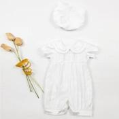 Beau Kid Baby Boys White Christening Romper Style Romper-1 image