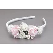 WHITE/PINK/GREEN FIRST HOLY COMMUNION HEADBAND STYLE OW-041 image