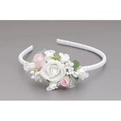 WHITE/PINK/GREEN FIRST HOLY COMMUNION HEADBAND STYLE OW-061