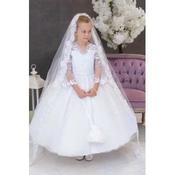 HANDMADE FIRST HOLY COMMUNION DRESS &amp; VEIL STYLE T-948 image