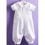 White Christening Romper &amp; Hat Set Style NOAH