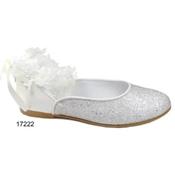 HANDMADE IVORY GLITTER FIRST HOLY COMMUNION SPANISH SHOES STYLE 17222 image