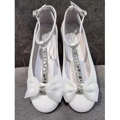 SPANISH WHITE FIRST HOLY COMMUNION SHOES BY TINNY SHOES STYLE 16233 image