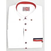 ONE VARONES WHITE FORMAL SHIRT WITH NAVY AND RED ACCENTS STYLE 10-06098 01 image