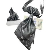 Elegant First Holy Communion/Special Occasion Grey Cravat for Boys with Handkerchief Style C06