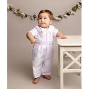 BABY BOY CHRISTENING ROMPER IN WHITE STYLE OSCAR image