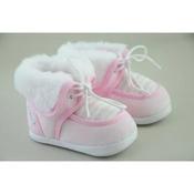 Baby Girl Striped Boots with Fur  113-2 
