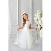 Handmade Ivory Ballerina Length First Holy Communion Dress Style BIANKA SHIMMER IVORY image