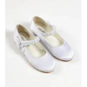 Sweetie Pie White First Holy Communion Flat Shoes Style SW6136 image