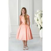 KoKo Peach Satin Confirmation Dress Style Ko21701 image