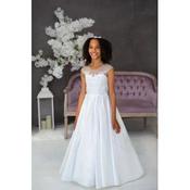 WHITE HANDMADE FIRST HOLY COMMUNION DRESS STYLE SUE MCH