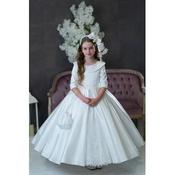 HANDMADE WHITE FIRST HOLY COMMUNION DRESS T-264