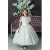 JOAN CALABRESE WHITE TEA-LENGTH FIRST HOLY COMMUNION DRESS STYLE PJ-25 image