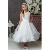 JOAN CALABRESE WHITE TEA-LENGTH FIRST HOLY COMMUNION DRESS STYLE  120347