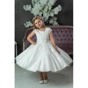 PAULA'S COMMUNION WHITE TEA-LENGTH FIRST HOLY COMMUNION DRESS STYLE  UF23021 image