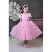 Pink Confirmation Dress with Multi Layered Skirt and  Flower Appliques Style EF 42 image