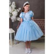 Blue Confirmation Dress with Multi Layered Skirt and  Flower Appliques Style EF 42 image