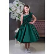 Green Confirmation Dress with Flowered Bodiece EF 41 image