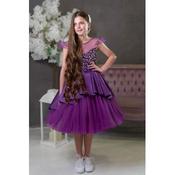 Purple Confirmation Dress with Beaded Bodice Style EF 36 image