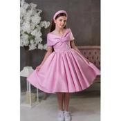 Pink Confirmation Dress with Satin Bow Style EF 35 image