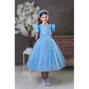 Baby Blue Satin Confirmation Dress with Beads on Tulle Style EF 40 image