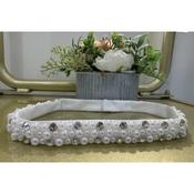 Thin Crystal&amp;Pearl  First Holy Communion Belt Style 09 image