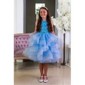 Glittered Blue Lace Confirmation Dress with Multi Layered Skirt Style EF 33 image