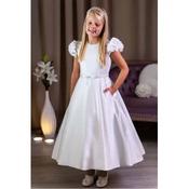 PAULA'S COMMUNION WHITE TEA-LENGTH FIRST HOLY COMMUNION DRESS STYLE PJ-78 image