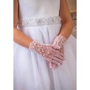 White Sheer Pear Elegance Communion Gloves GLOVE02 image