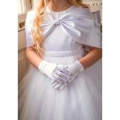 White Satin Whisper with Pearl Charm Communion Gloves GLOVE05 image