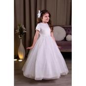 Linzi Jay Classic Pearl White Collar  First Holy Communion Dress Style LWCD-213 image