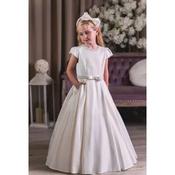 Sienna Rose Ivory First Holy Communion Dress Delicate Pearl Edging&amp;Bow Detail  Style SR734 image