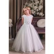 Sweetie Pie White First Holy Communion Dress with Celtic Details Style 5023