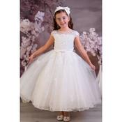 Sweetie Pie Ivory First Holy Communion Dress with Lace Top and Tulle Skirt Style 5031