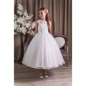 Sweetie Pie Ivory First Holy Communion Dress with Lace Bodice&amp;Sparkly Tulle Ball Skirt Style 5025 image
