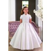 Special Day Ivory Satin Dress with Embroidery Details and Corset Back Style SD25961 image