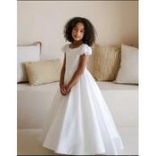 Classic Handmade Ivory First Holy Communion Dress with Lace Cap Sleeves by TETER WARM STYLE SK10 image