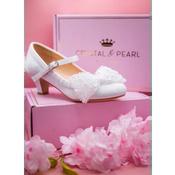 White Communion Shoes with Pearls and Crystals Style SHOE02 image