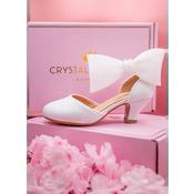 White Communion Heels with Crystal Bow Style SHOE20 image