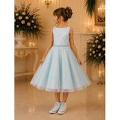 Shallow Blue Satin/Tulle Confirmation Dress Style Ko27654 image