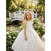 Ivory Pearl Bow Communion Dress C34 image