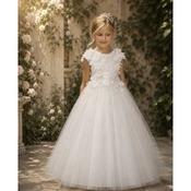 Ivory Florence 3D Floral Communion Dress C9804 image