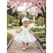 Dolce Bambini Ivory Luxury Pearl Christening Dress &amp; Matching Headpiece 7017 image