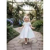 Dolce Bambini Ivory Luxury Bow Christening Dress &amp; Matching Headpiece 7002 image