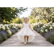 Dolce Bambini Ivory Luxury Blossom Christening Dress &amp; Matching Headpiece 9804-1 image