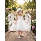 Dolce Bambini Ivory Luxury Christening Dress &amp; Matching Headpiece Style 7020 image