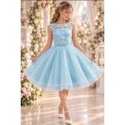 Ocean Blue Lace/Tulle Confirmation Dress Style Ko22533 image